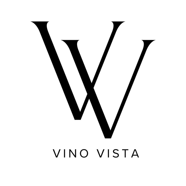 VINO VISTA LOGO zwei V übereinander angeordnet. Vv und der Schriftzug VINO VISTA darunter.